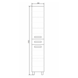 Шкаф-колонна "Милан-40" белый глянец