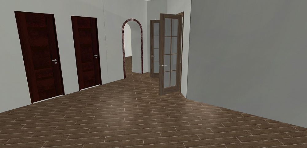 Керамопаркет на первом этаже частного дома