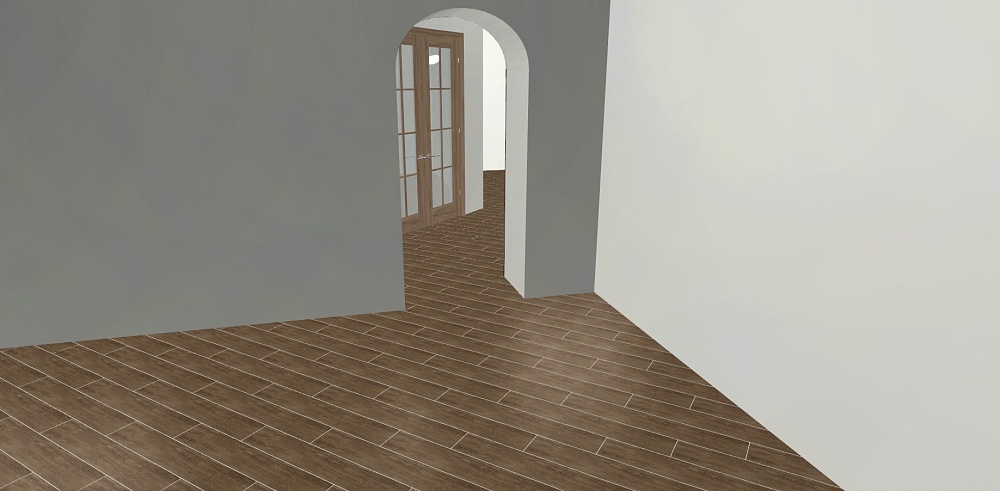 Керамопаркет на первом этаже частного дома